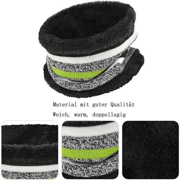 Vintermössa för barn, vinterscarf, set, varma ränder, stickad mössa, öglehalsduk, handskar, set för barn för barn i åldern