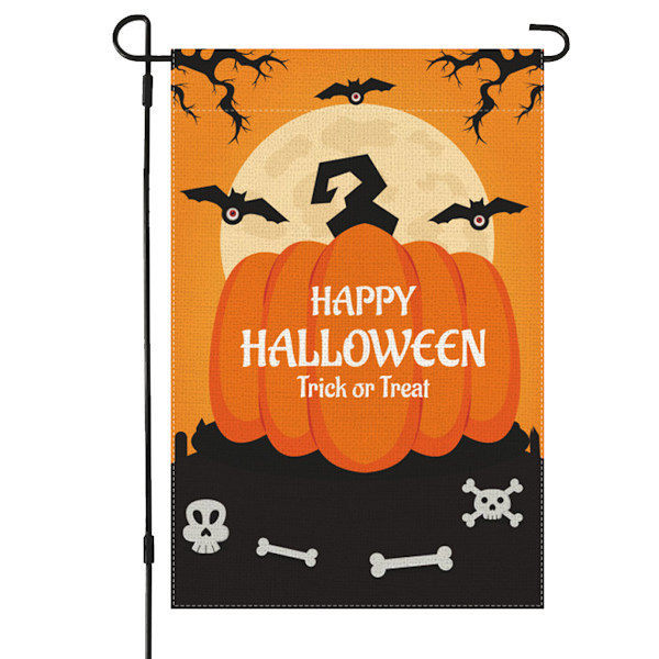 Halloween Hageflagg 12 x 18 Tommer, Halloween Flagg Burlap