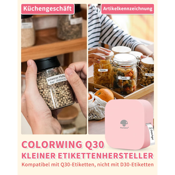 Bluetooth-tarra-tulostin, tarra-laite itseliimautuva, yhteensopiva iOS:n ja Androidin kanssa, kannettava mini-tarra-laite kotiin, toimistoon, kouluun ja tarrojen liimaamiseen