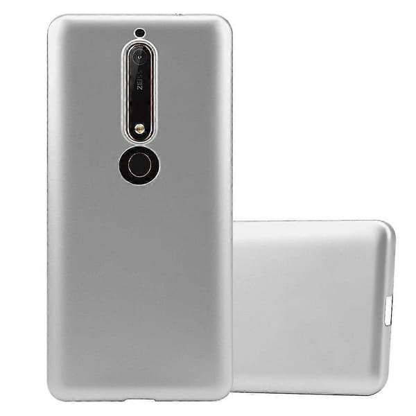 Nokia 6.1 Hlle mobilcover TPU-etui - Mat metallisk design METALLIC BLACK