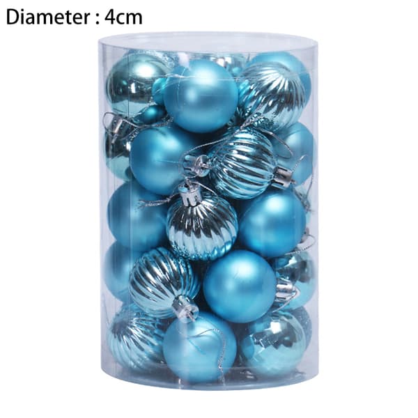34 stk. 4 cm knusesikre julekulepynt til juletre, bryllup, bursdagsfestdekor light blue