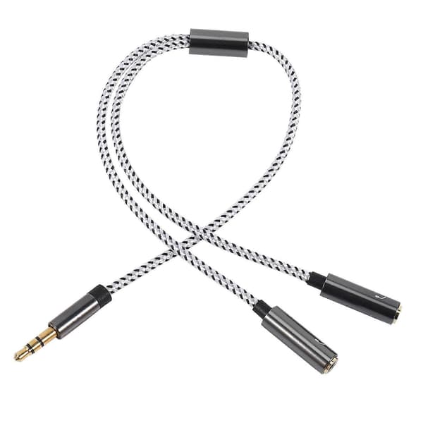 Rexlis (9,8 tommer) 3,5 mm hovedtelefonstik splitteradapter, Aux Stereo Høretelefoner Ørepropper Y Audio Split Ad