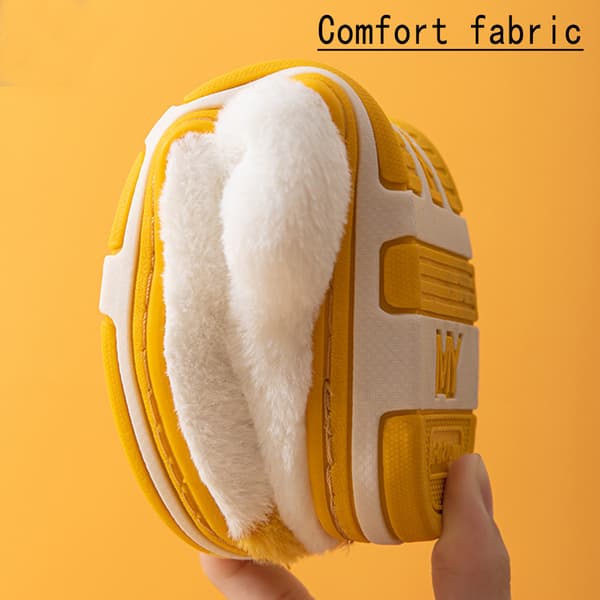 Retro tofflor varma och bekväma plysch halkfria tofflor fluffigt memory foam