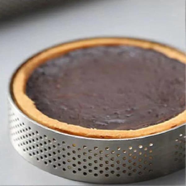 Moussering Rostfritt Stål Tornring Med Hål Kök Bakning Tårta Mousse Form