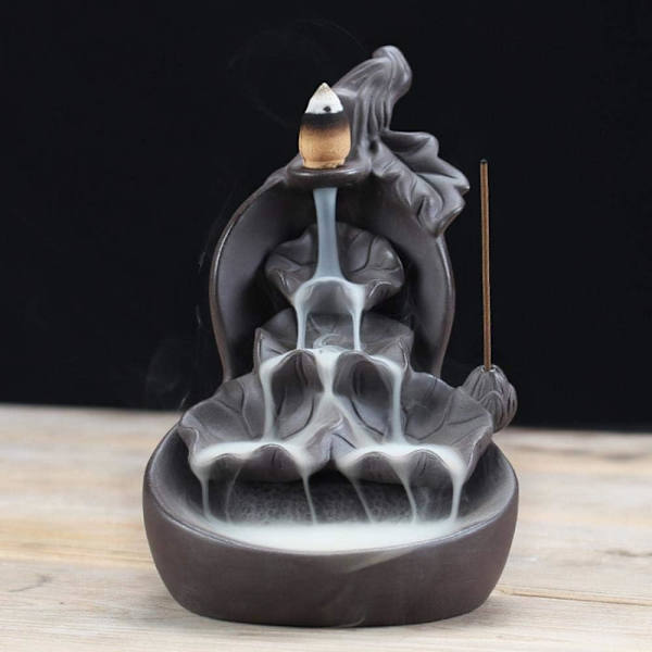 Takki-savupolttaja - Lootus Buddha - Keramiikka