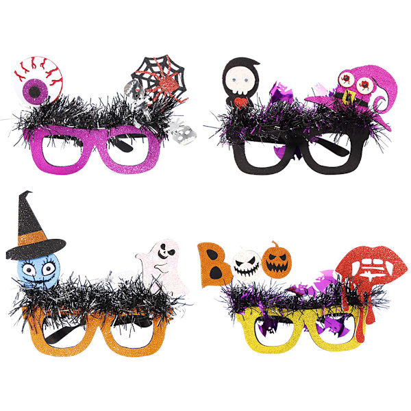 4 Halloween-lasit - koristeltu paperilasit