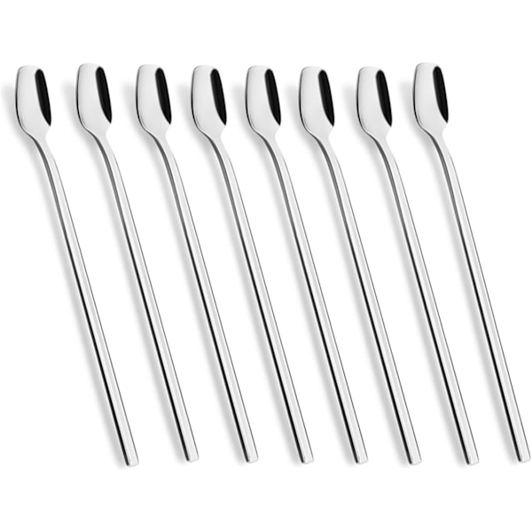 Långskaftade Skedar Set, Premiumkvalitet Rostfritt Stål Säkerställer Hållbar Konstruktion, Ergonomisk Design Ger Bekvämt Grepp, Enkel Rengöring För