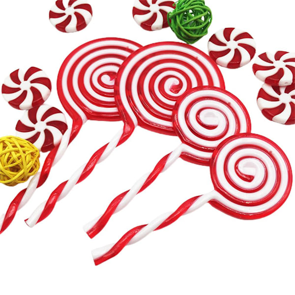 Kreativa polkagrisar, julgransdekorationer med pepparmint för glädjefylld feststämning, återanvändbara juldekorationer för inom- och utomhusmiljöer (5 stycken)