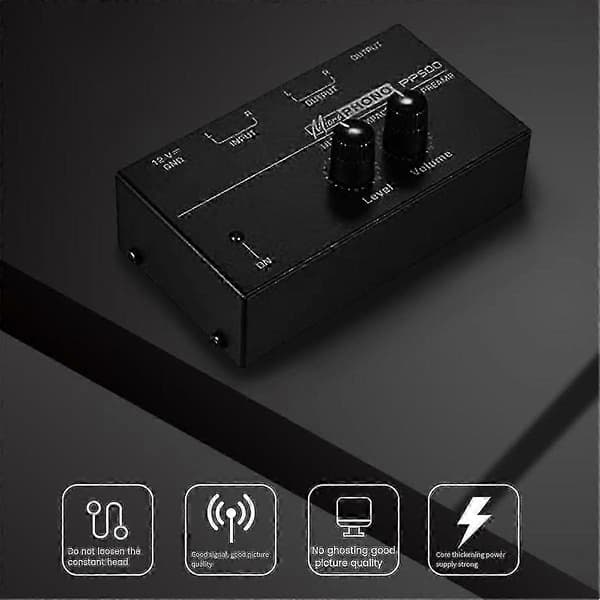 PP500 Ultrakompakt Phono-förförstärkare med volymkontroll, EU-kontakt