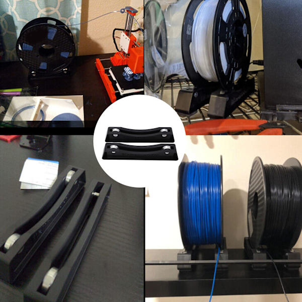 2 stk. 3D-printer Filament Stativ Holder Spole med Leje Justerbar til FDM PLA ABS Ruller