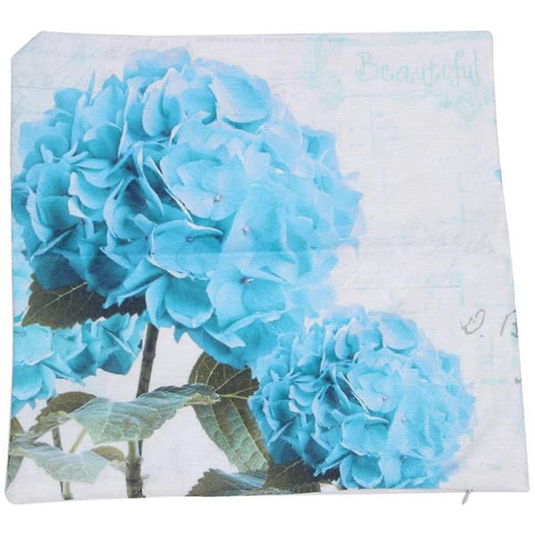 Teal Hortensia Pynteputetrekk Sofapute Deksel Hjemmeinnredning 45x45 cm