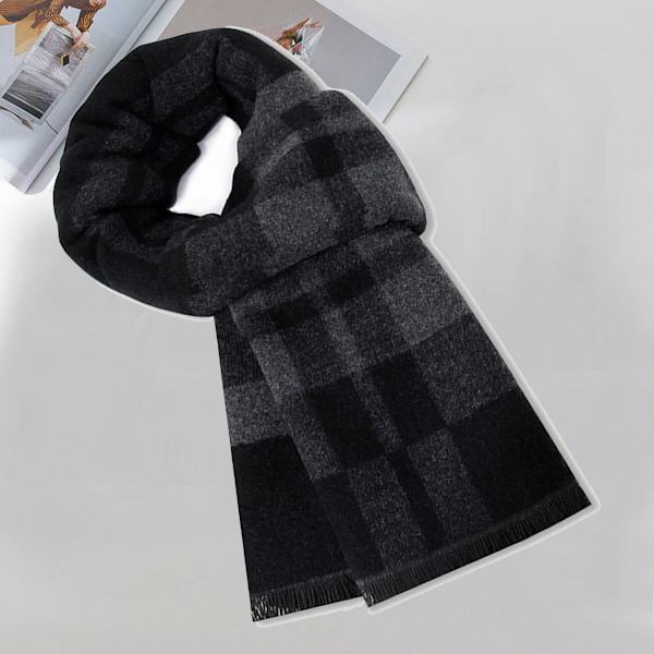 Mænds Vinter Varmt Lang Blødt Sjal Tartan Tassel Sjal til Mænd