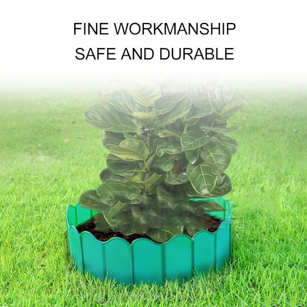 20PCS Interlocking Landscaping Edging Kit Väderbeständig Trädgård Landskapskant Kantsten Hammare i Gräs Kant Grön
