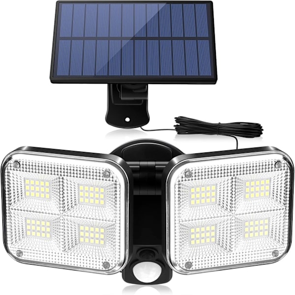 Solcellslampor för utomhusbruk med rörelsesensor, ZOYJITU 120 LED strålkastare utomhus 270° Superljusa solcellslampor för utomhus LED IP65 Vattentäta 3 lägen