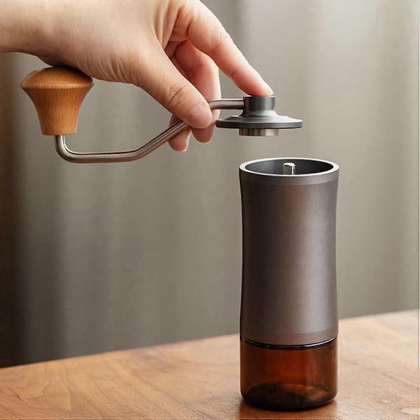 Manuel kaffekværn - Håndkaffekværn med justerbar konisk kværn i rustfrit stål, til O