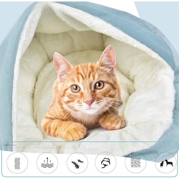 Kattbädd bekväm rund hundbädd mjuk husdjursbädd XZ025 (48 * 20, Cyan)