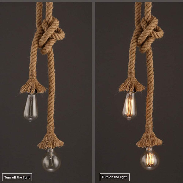 Hängande armatur Lustre corde chanvre Plafonnier Industriel