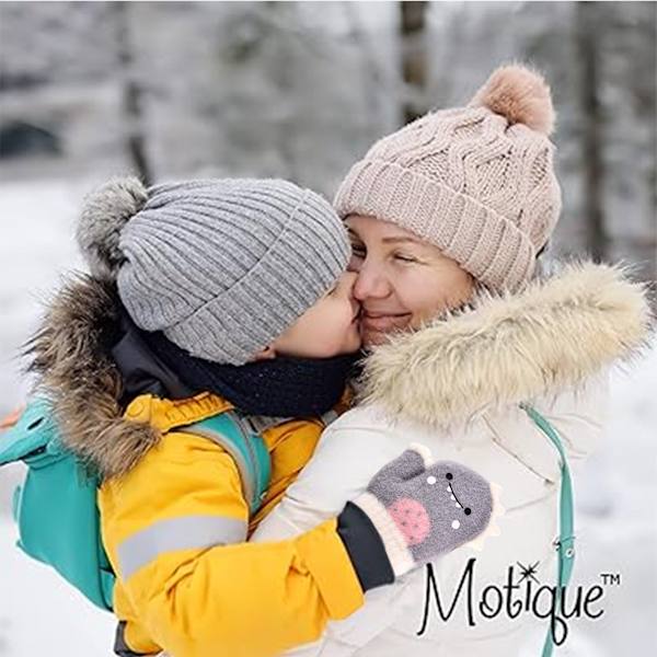 Toddler Magic Stretch Mittens Vinter Unisex Baby Stickade Vantar
