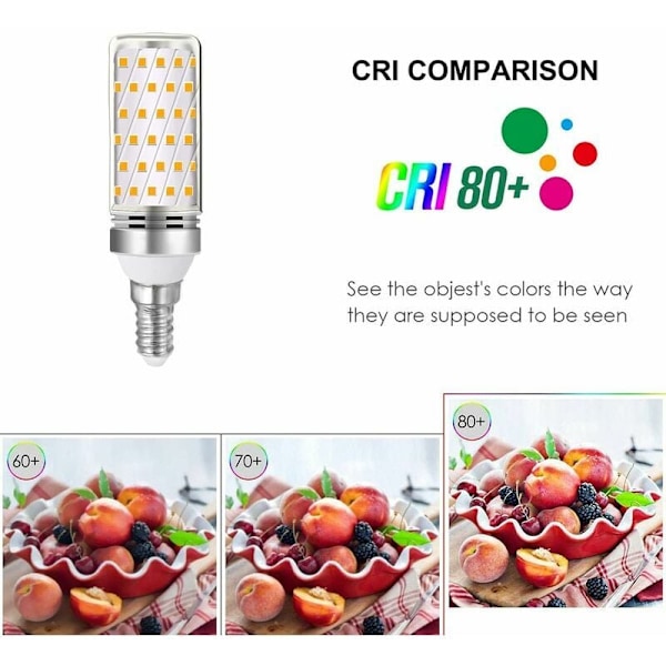 E14 LED-lampa, energibesparande icke-dimbar 16W LED-lampa, motsvarande 100W halogen, varmvita 3000K glödlampor för sovrum och kökskrona,