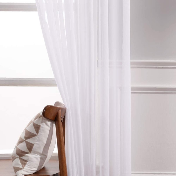 Gennemsigtig Voile Gardin med Øjer, Transparent Look Gardin Trans