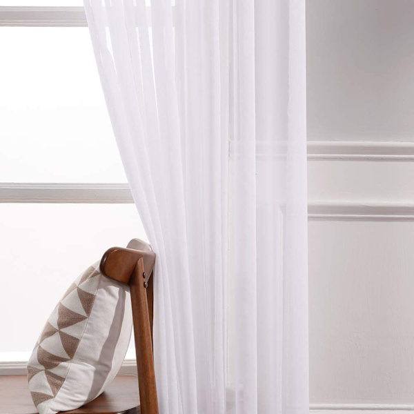 Sjønn Voile Gardin med Øyebånd, Transparent Utseende Gardin