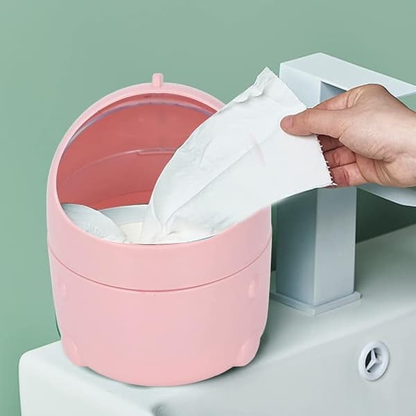 Mini - Søppelbøtte for skrivebord (rosa) 16,5 * 12,5 cm