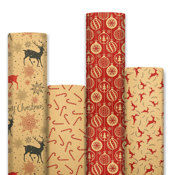 Julklappspapper Förtjockat julkraftpapper grossist Julgran älg presentförpackning omslagspapper