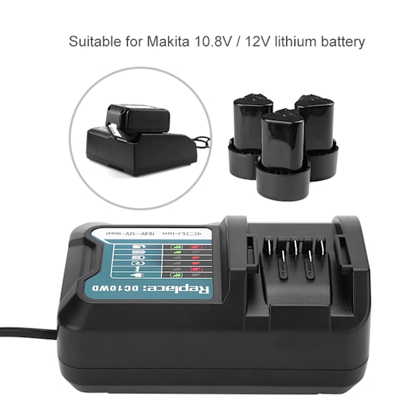 Hurtig Lithium Batterilader til 10.8V 12V Makita DC10WD/BL1015 EU Stik 100-240V