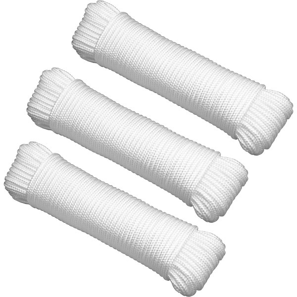Nylontov, stærkt og holdbart, 8mm*50m, hvid
