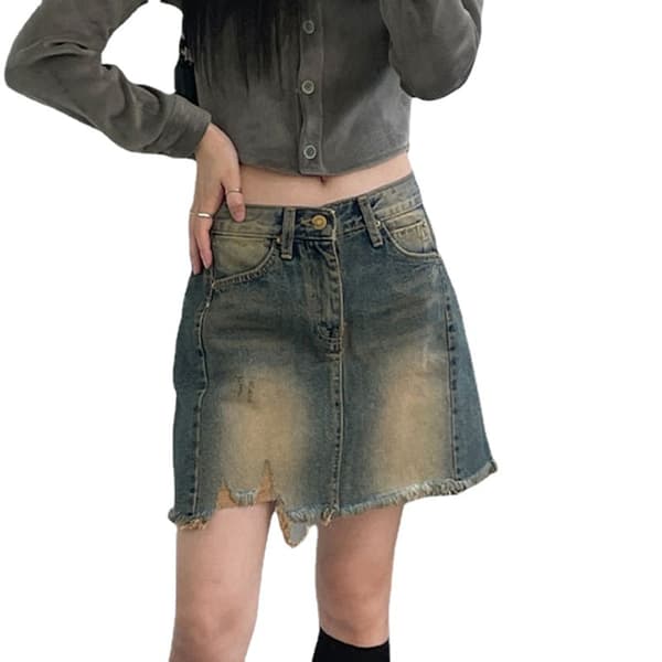 Denim Nederdel Til Kvinder m