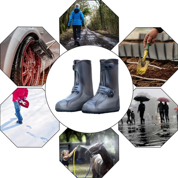 Vattentäta skoöverdrag, Återanvändbara regnskoöverdrag, halkfri hållbarhet