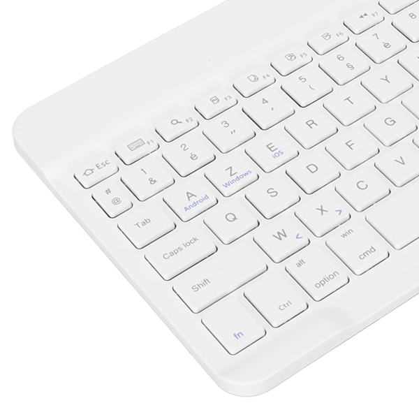 10in trådlöst tangentbord Slim Vattentät Saxstil Trådlöst Bluetooth Franska AZERT Tangentbord för surfplatta Telefon Dator Vit