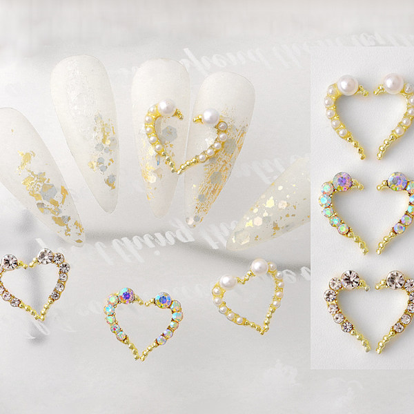 Hjärtformade naglar, DIY nagelkonstdesign dekoration tillbehör för flickor och kvinnor