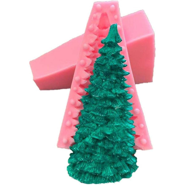 3D Julgran Silikonform, Julgransformad Silikonform, 14x9cm