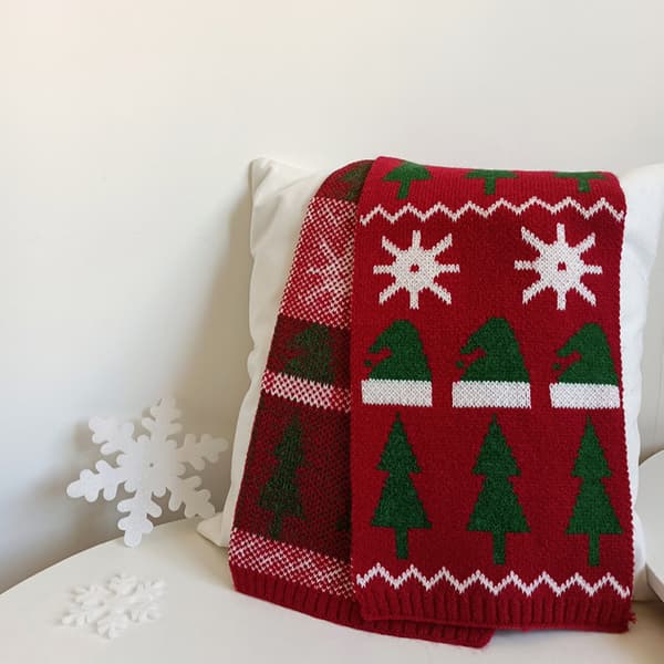 Juleshal Vintermode jacquard strikket halstørklæde style1