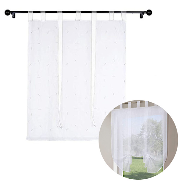 1 st Raffgardin Blad Broderi Gardiner Flik Gardin Fönster Voile