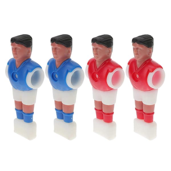 4 stk. stangfodboldbordfodboldmand fodboldspiller reservedele til 1,4M bordfodbold (2 stk. rød og 2 stk. blå)