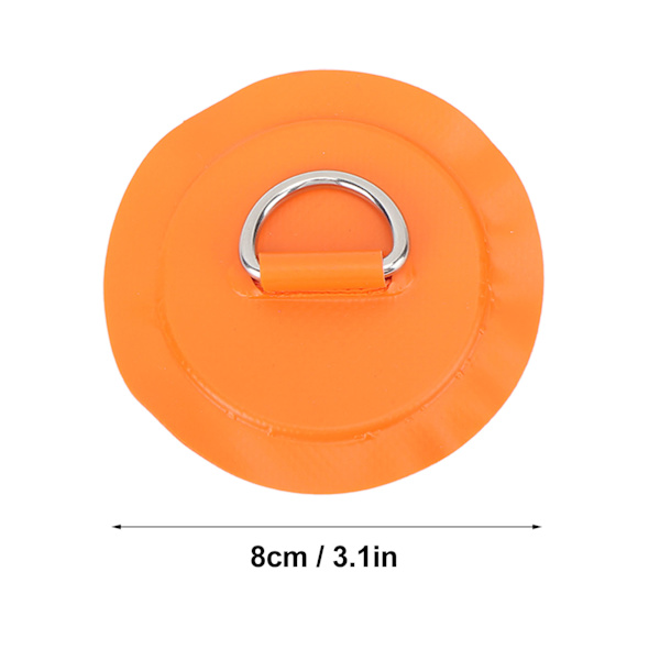 4 stk. Orange D-ring Patch Runde Lett D-ring PVC Patch for Oppblåsbar Båt Surfebrett Stand Up Paddleboard