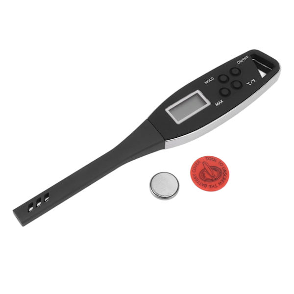 Digital mattermometer för mat - Exakt termometer med omedelbar avläsning - Köksredskap för grillning och matlagning - Svart