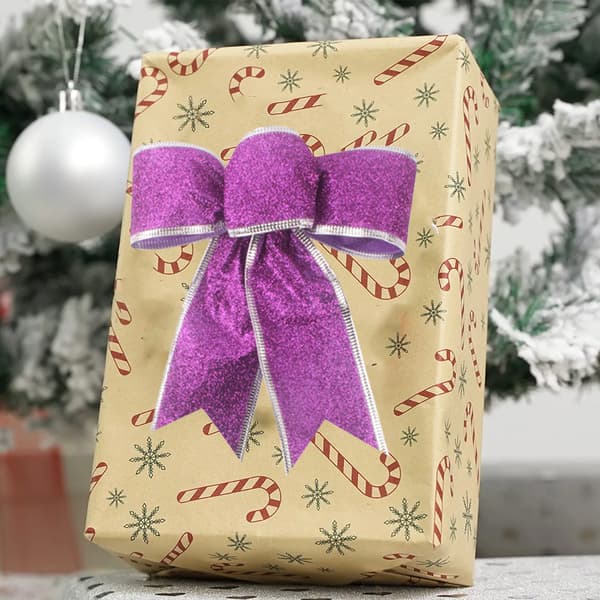 8 st Glitter Julkrans Rosett Julgransprydnader Rosetter för Juldekoration