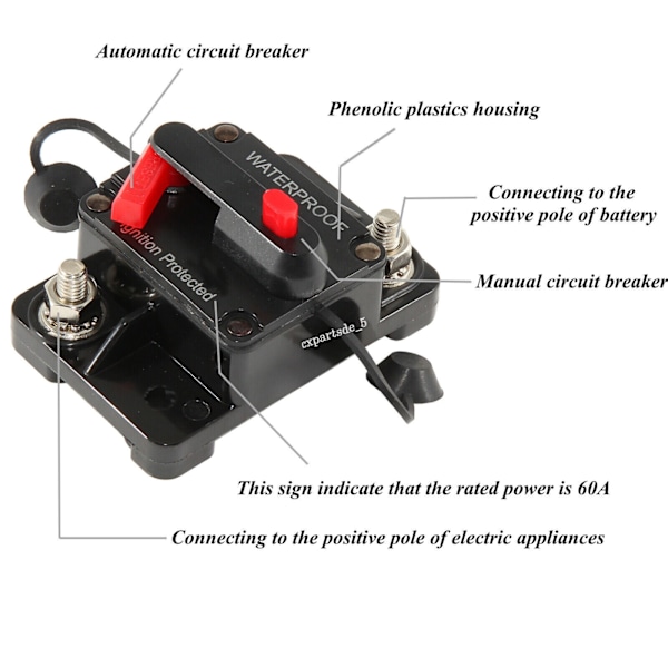 50A Automatisk Sikringsschalter 12V-48V Bilsikring