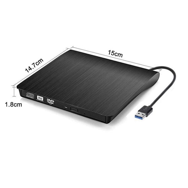 Extern CD DVD-enhet, USB 3.0 bärbar CD DVD +/-RW-enhet Slim