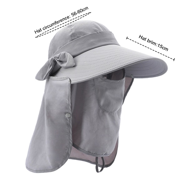 Dam solskydd keps avtagbar flik hatt hopfällbar bred