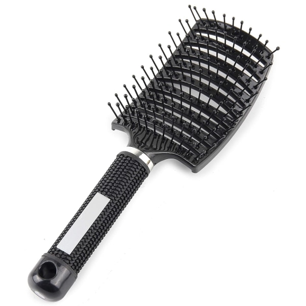 Professionell ventilerad hårborste Frisör Frisör Frisör Stylingverktyg Snabbtorkande hårborttagningsmassageborstar (SVART)