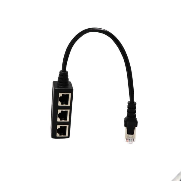 Ethernet Nätverks Splitter Adapter Kabel (1 Styck, Svart)