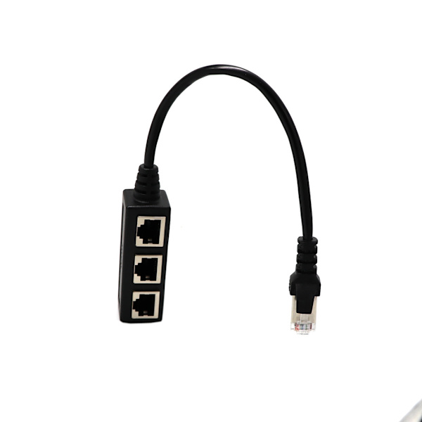 Ethernet Netværks Splitter Adapter Kabel (1 stk., Sort)
