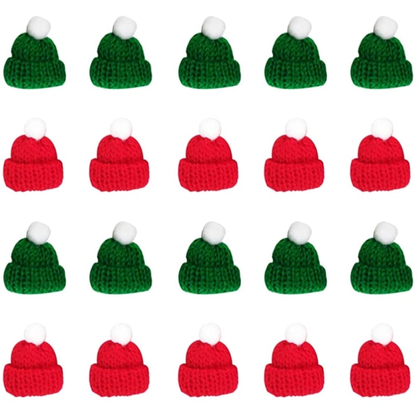 20 st Mini Stickade Jultomtehattar Jultomtehattar