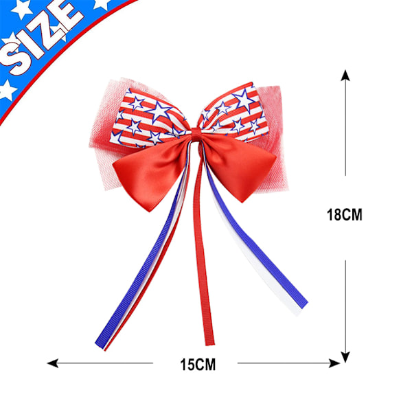 4 st 4 juli USA flag glitter cheer hårspännen