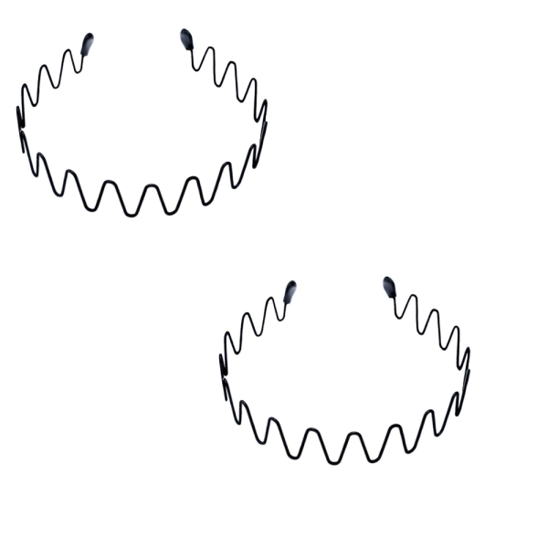 Metallhårband 2 st Svart vågmönster Hårtillbehör för DIY