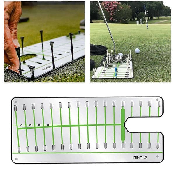 Golf Putting Alignment Mirror treningshjelpemiddel for svingkorrigering til kontor og innendørs bruk